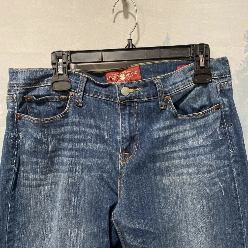 Lucky  BRAND Sofia Straight High Back Rise Blue Denim Jeans  14/32